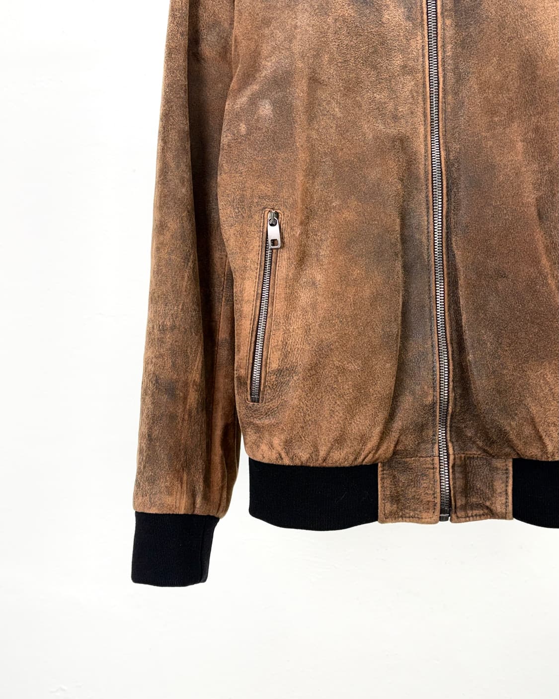 돌체앤가바나 브라운 스웨이드 블루종 플레이트 자켓 상품이미지4