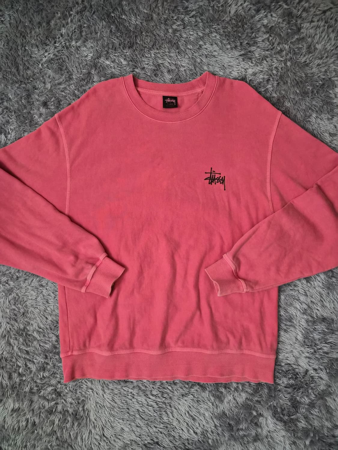 포르투갈(XL-100) 스투시 테리원단 피그먼트 핑크 맨투맨 상품이미지2