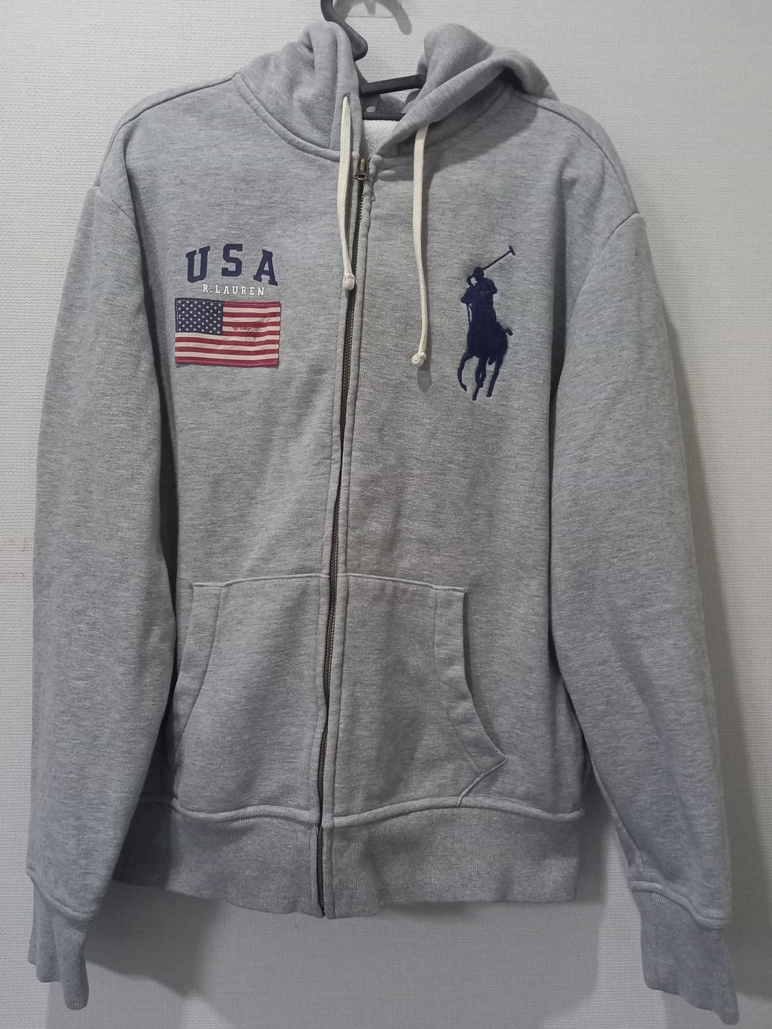 폴로 POLO 빅포니 성조기 USA 그레이 후드집업 95/M 상품이미지1
