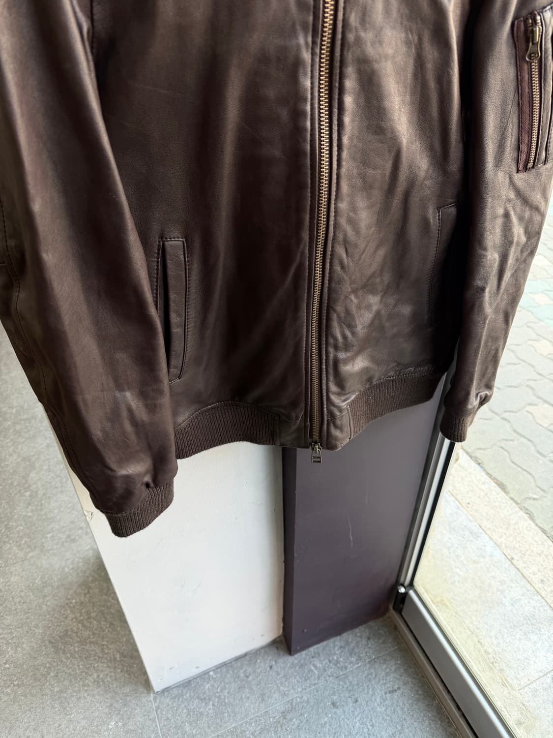 L/ 아비렉스 MA-1 레더 자켓 상품이미지4