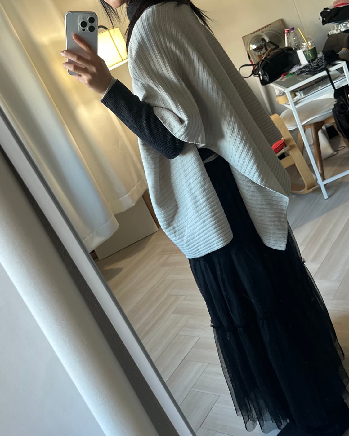 [BEAMS LIGHTS] wool draped knit poncho 상품이미지2