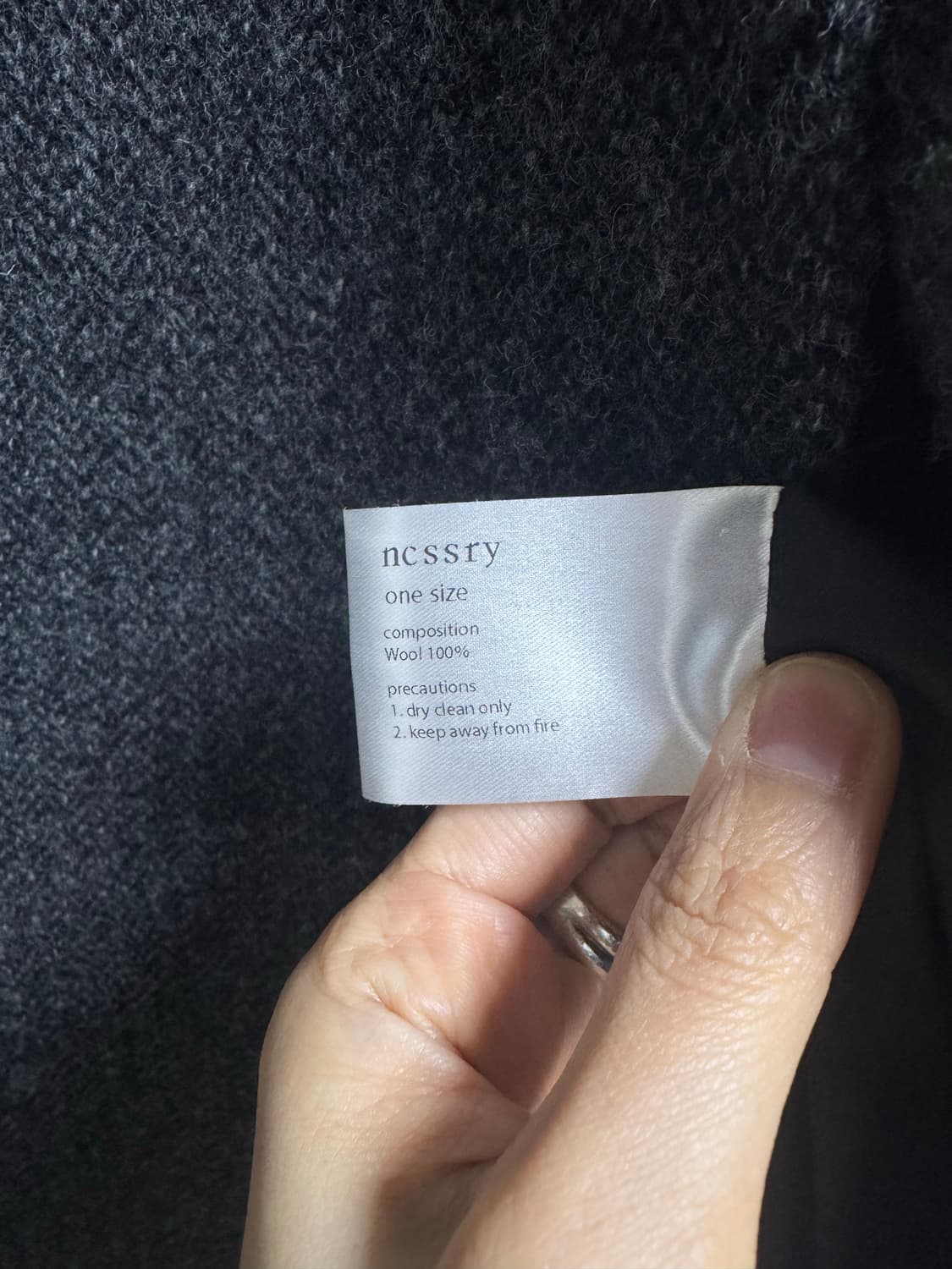 네세서리 헤링본 후드 코트 차콜 상품이미지10