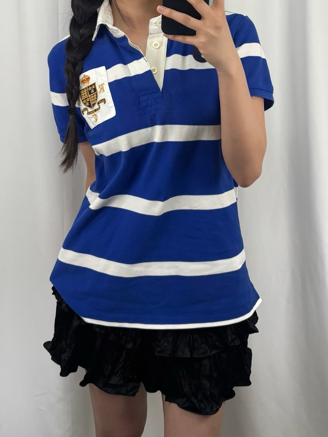랄프로렌 블루 스트라이프 카라 반팔 럭비티 상품이미지2