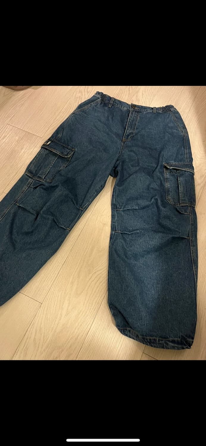 (L) 테켓 데님 카고 팬츠 블루 팝니다 상품이미지2