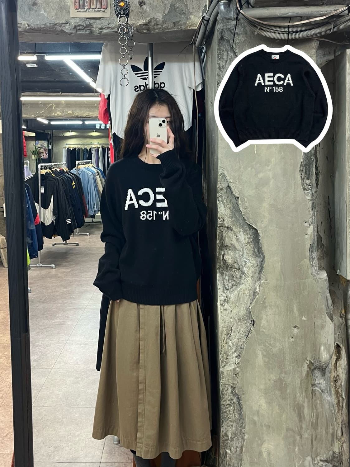 AECA 니트 블랙 S #csz2379  상품이미지1