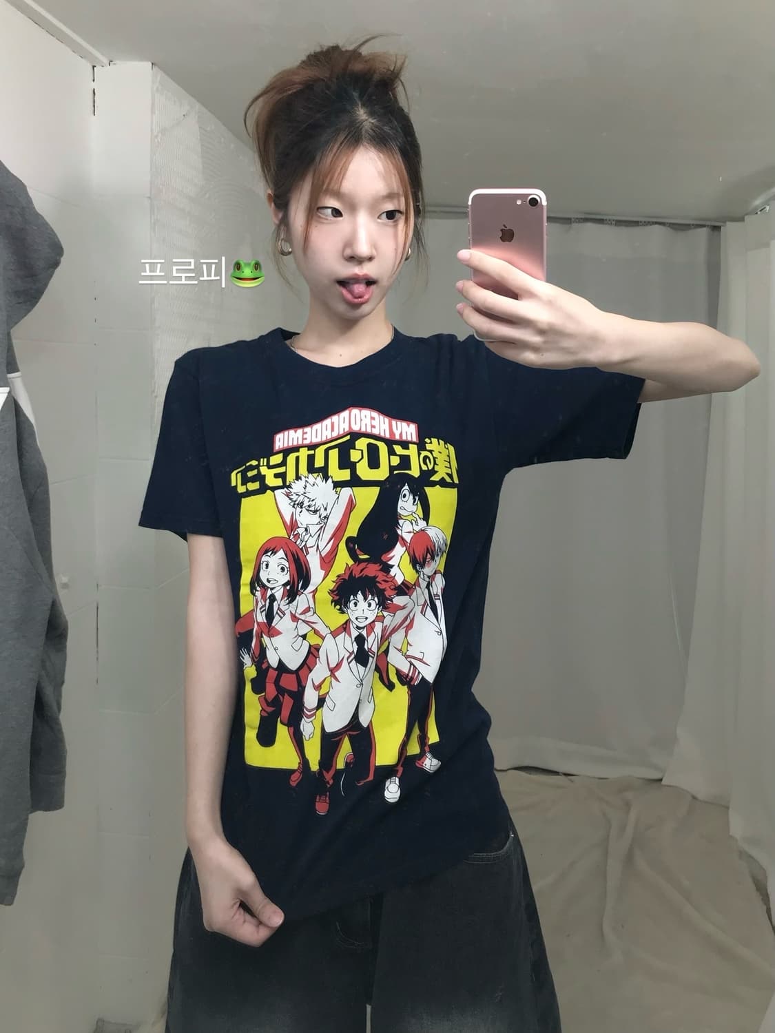 나의 히어로 아카데미아 히로인 프린팅 반팔 티셔츠 상품이미지1