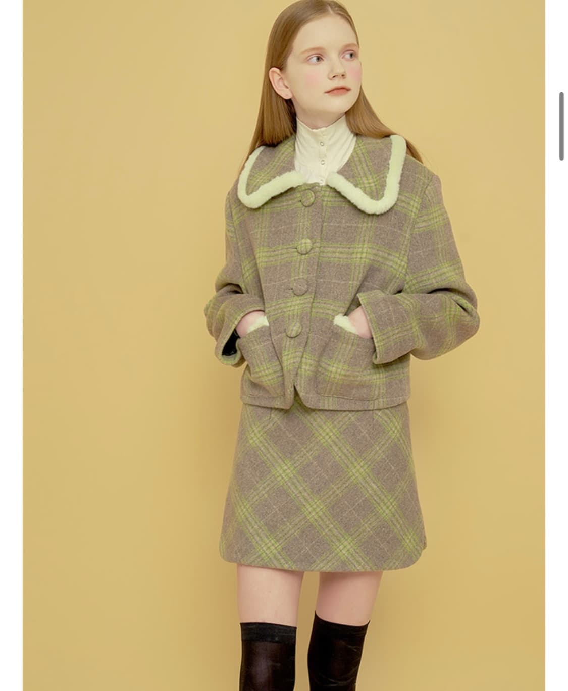 마가린핑거스 스커트 M사이즈 Green Check 상품이미지4