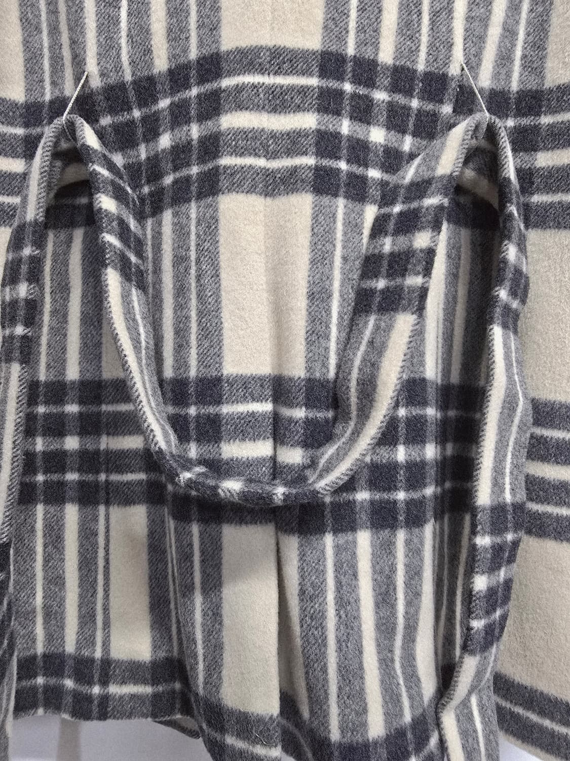 시스템 체크 패턴 모직 코트 상품이미지6