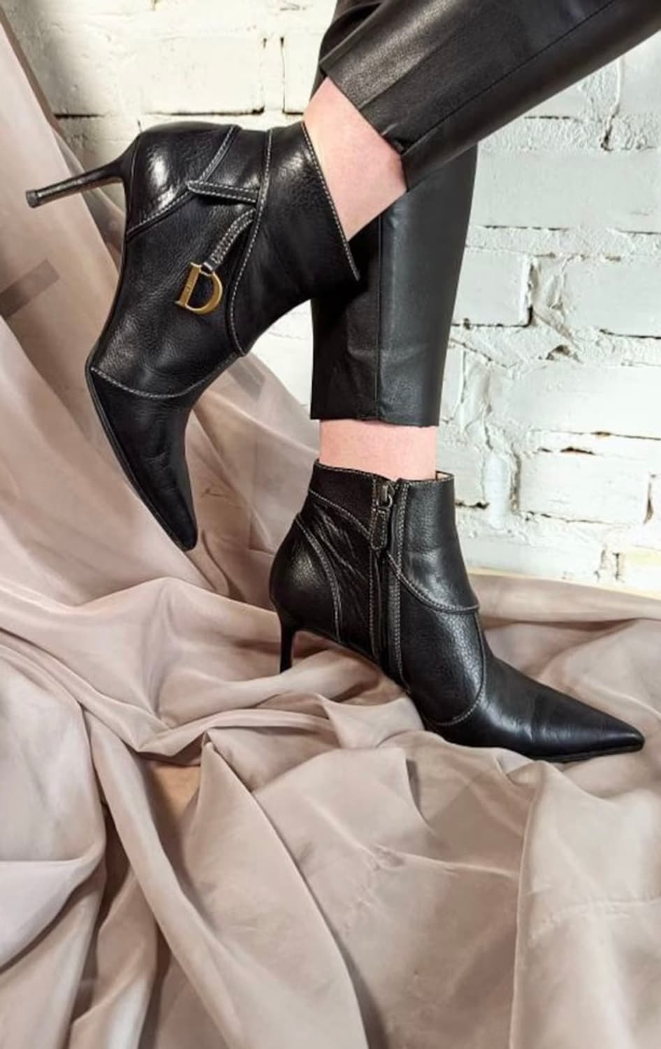 rare*크리스찬 디올 존 갈리아노 D 로고 힐 상품이미지10