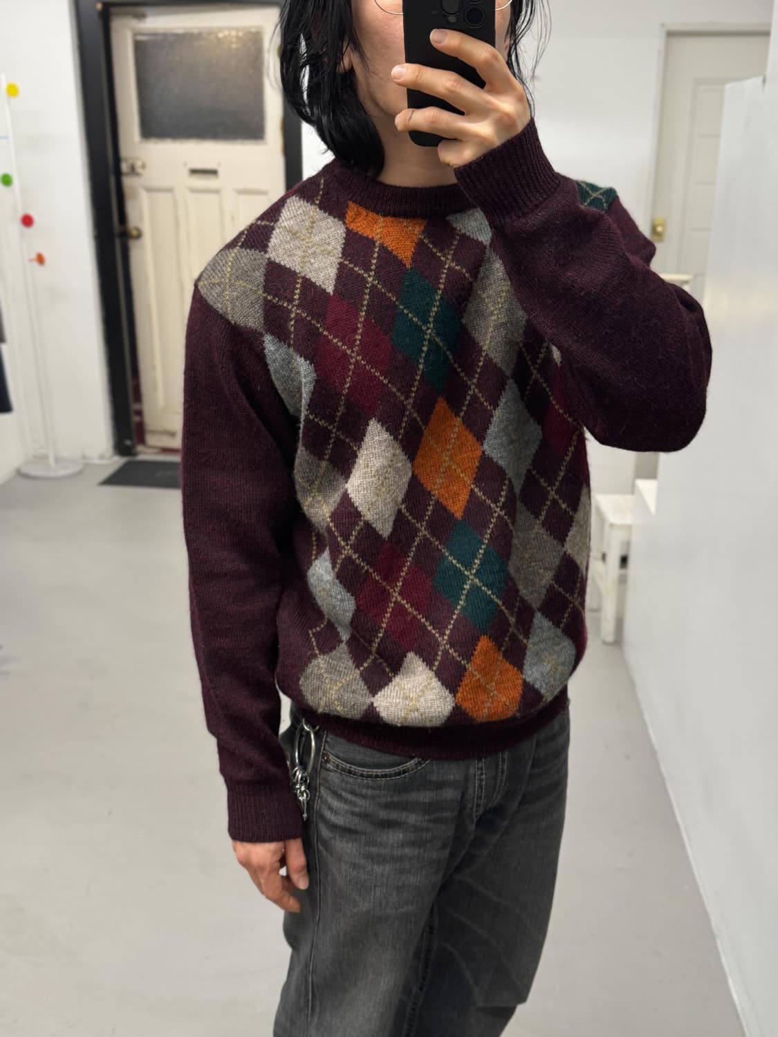 gim 아가일 니트 상품이미지6