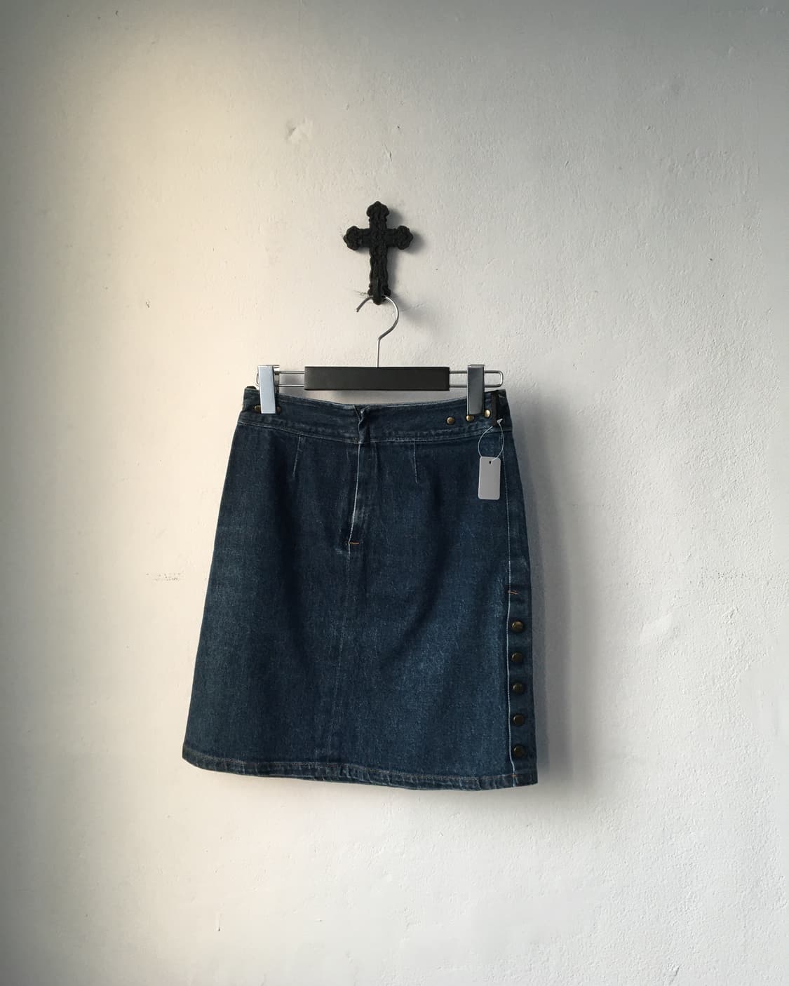 Side button point denim skirt 상품이미지2