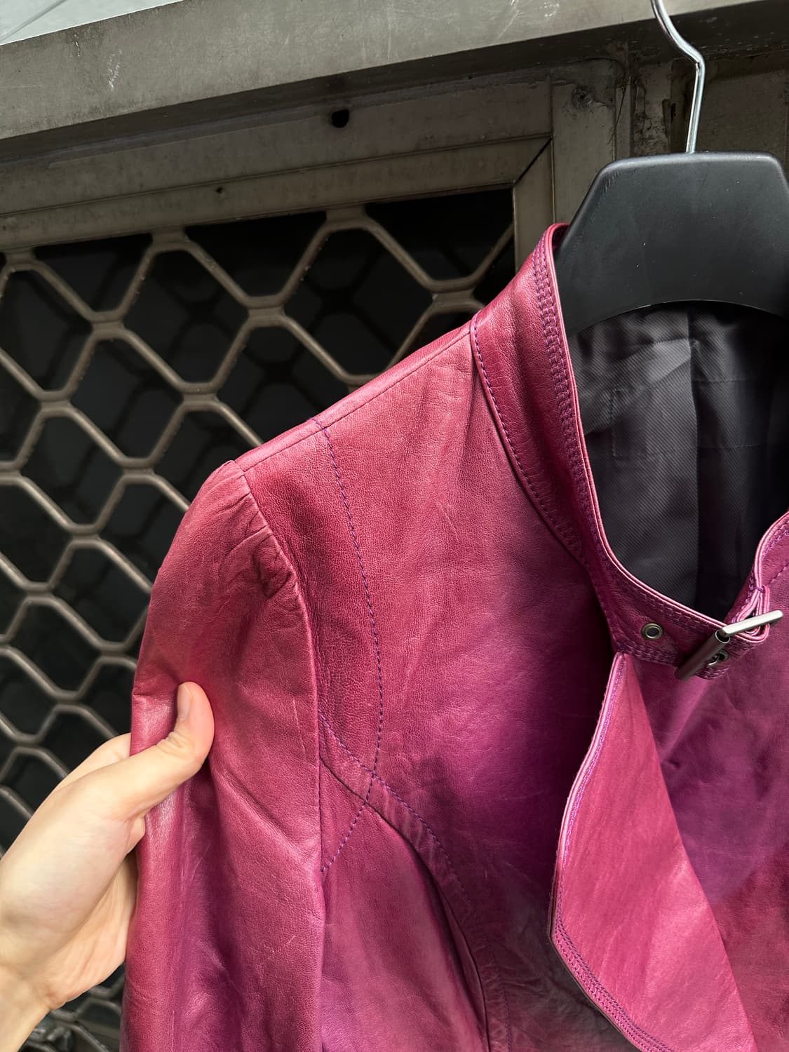 Pinkish Purple Lambs leather jacket 상품이미지4