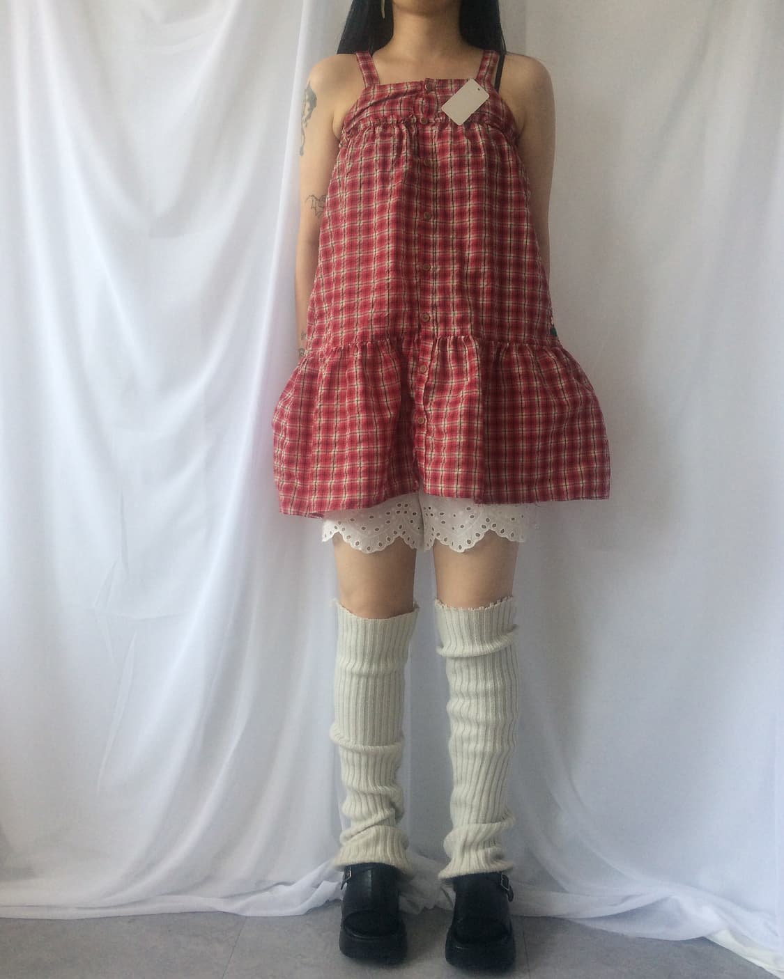 Check pattern sleeveless onepiece 상품이미지8