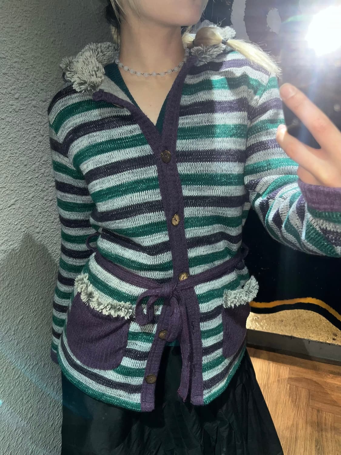 키치 스트라이프 가디건 상품이미지1