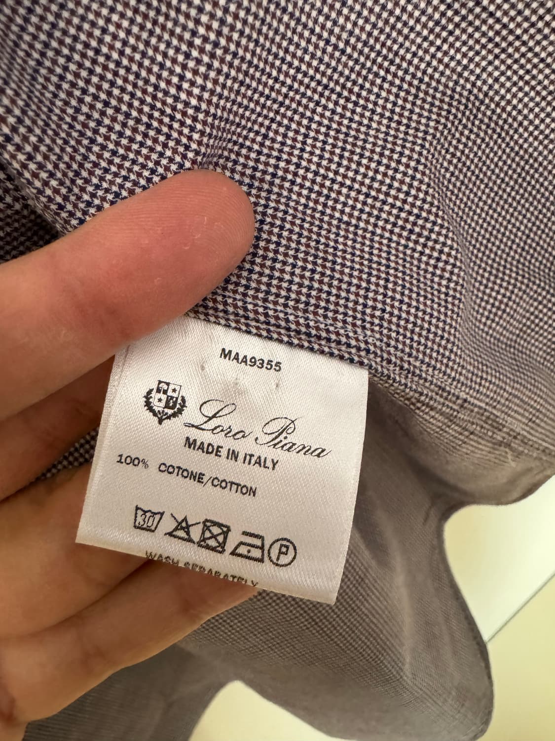 로로피아나 체크 셔츠(사이즈 XXL, 105~110) 상품이미지4