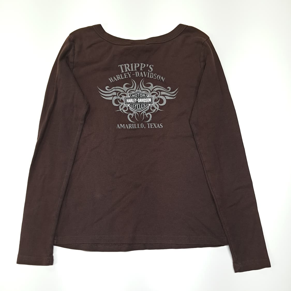 CL570 M 할리데이비슨 00s 라인스톤 다크브라운 이글 티셔츠 상품이미지6