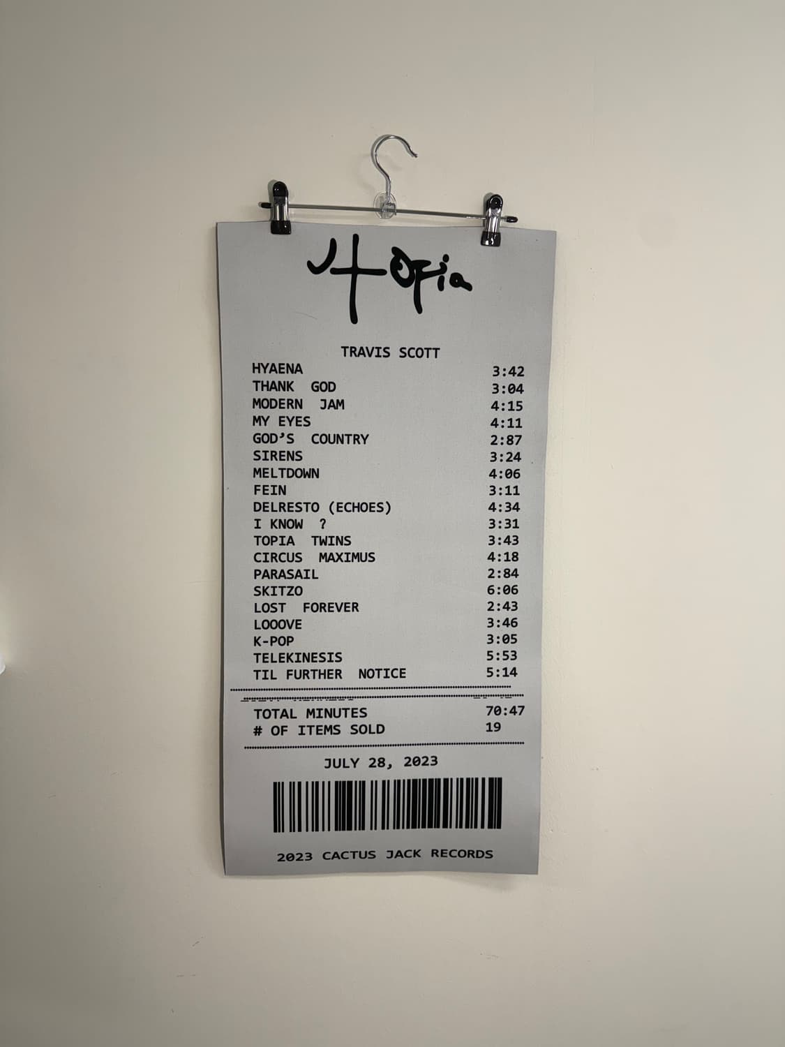 트래비스스캇 유토피아 앨범 러그 상품이미지2