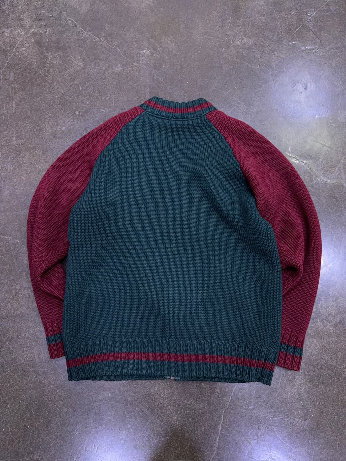 빈폴 헤비 울 자수 페이즐리 배색 니트 집업 스웨터 자켓 100 상품이미지3