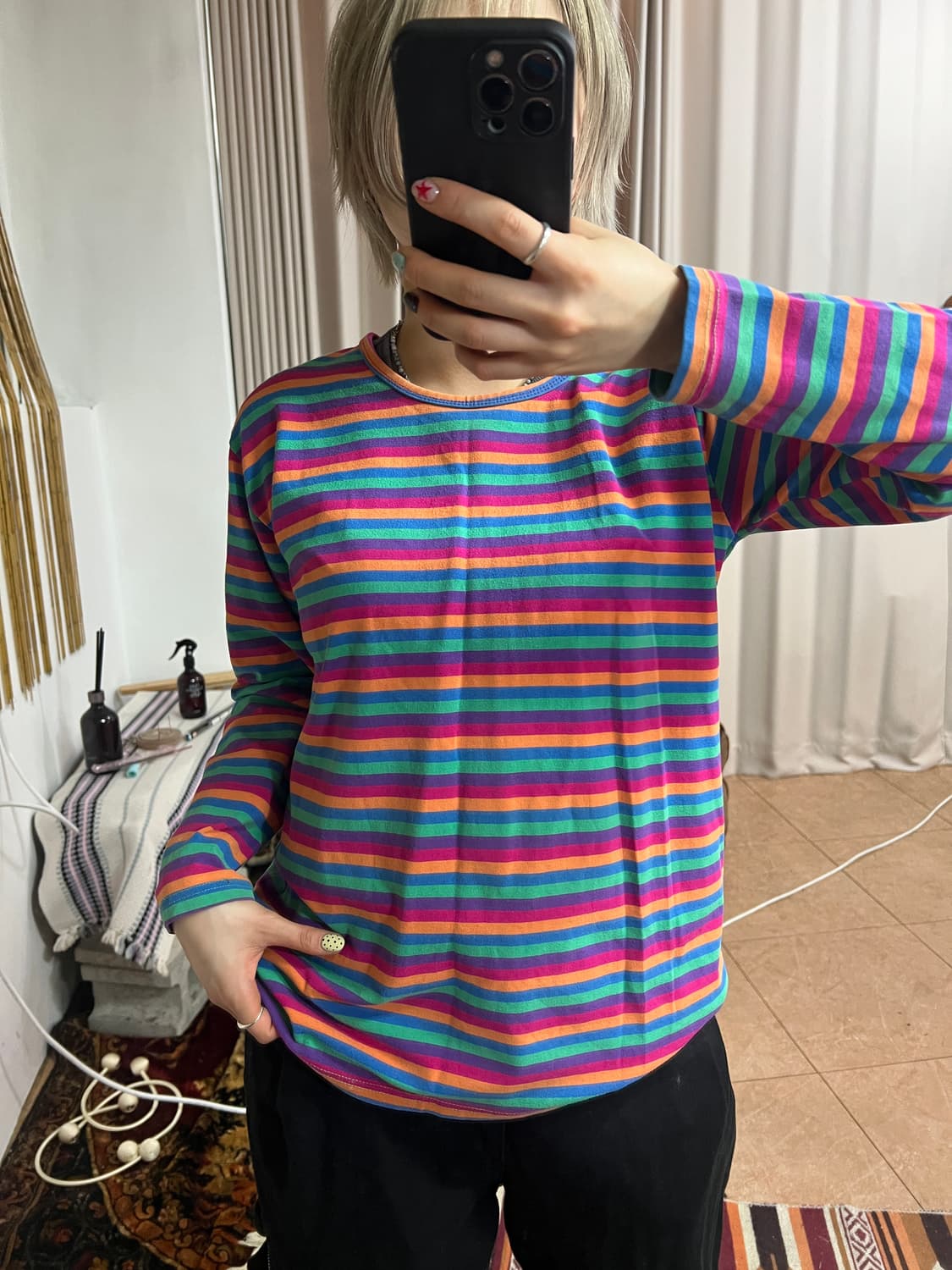 여성 스트라이프 긴팔티 상품이미지1