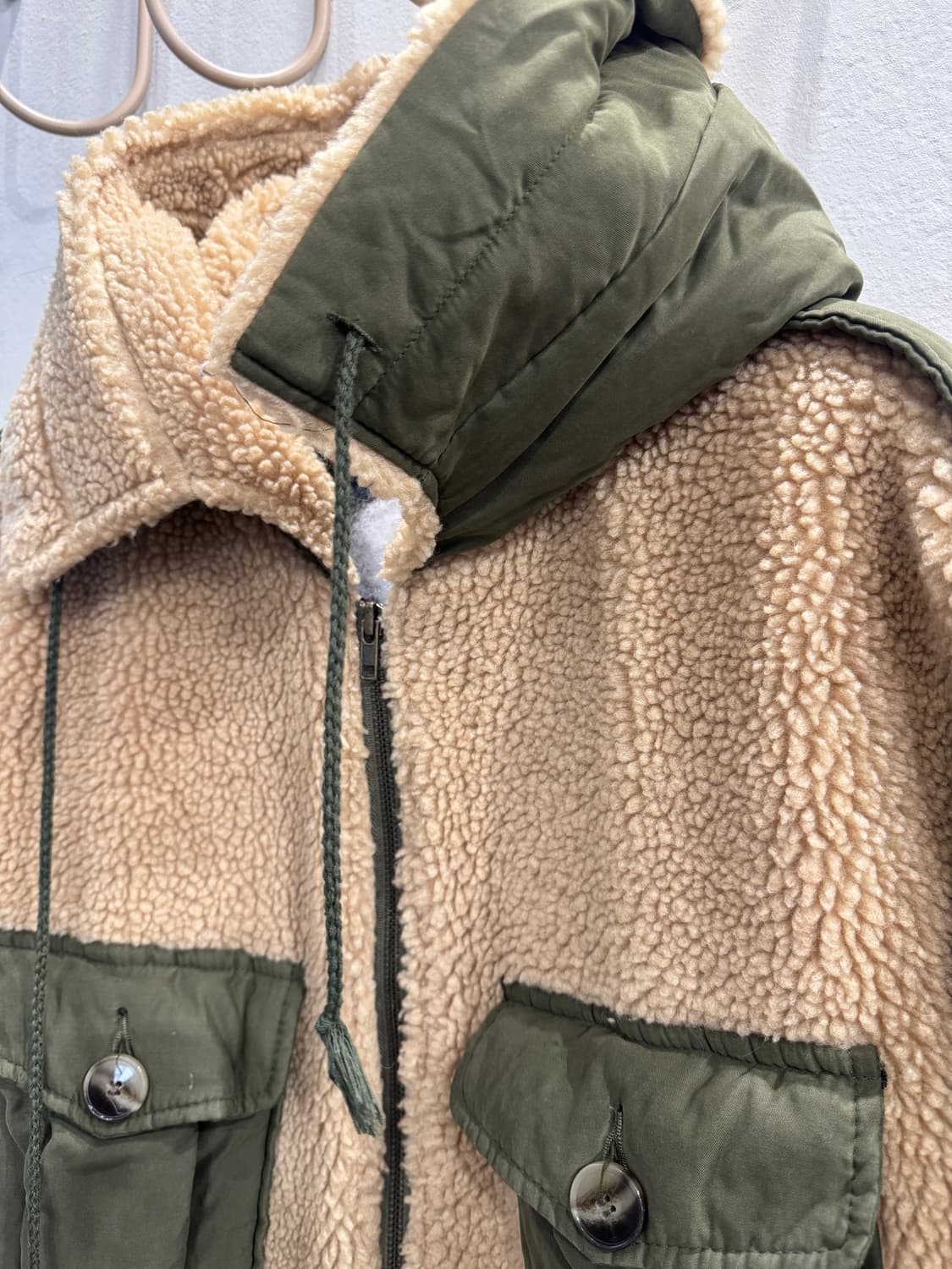 vintage 보아배색 누비야상 상품이미지3