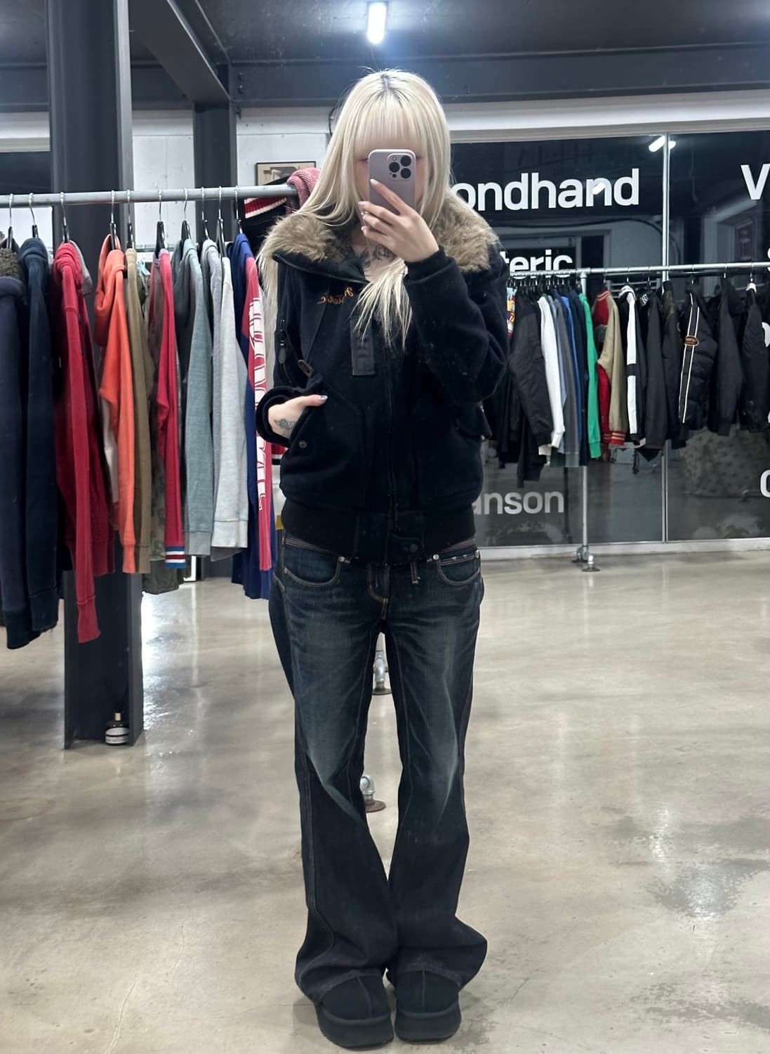 히스테릭 글래머 울프죠 Y2k n-2b 울자켓 상품이미지2