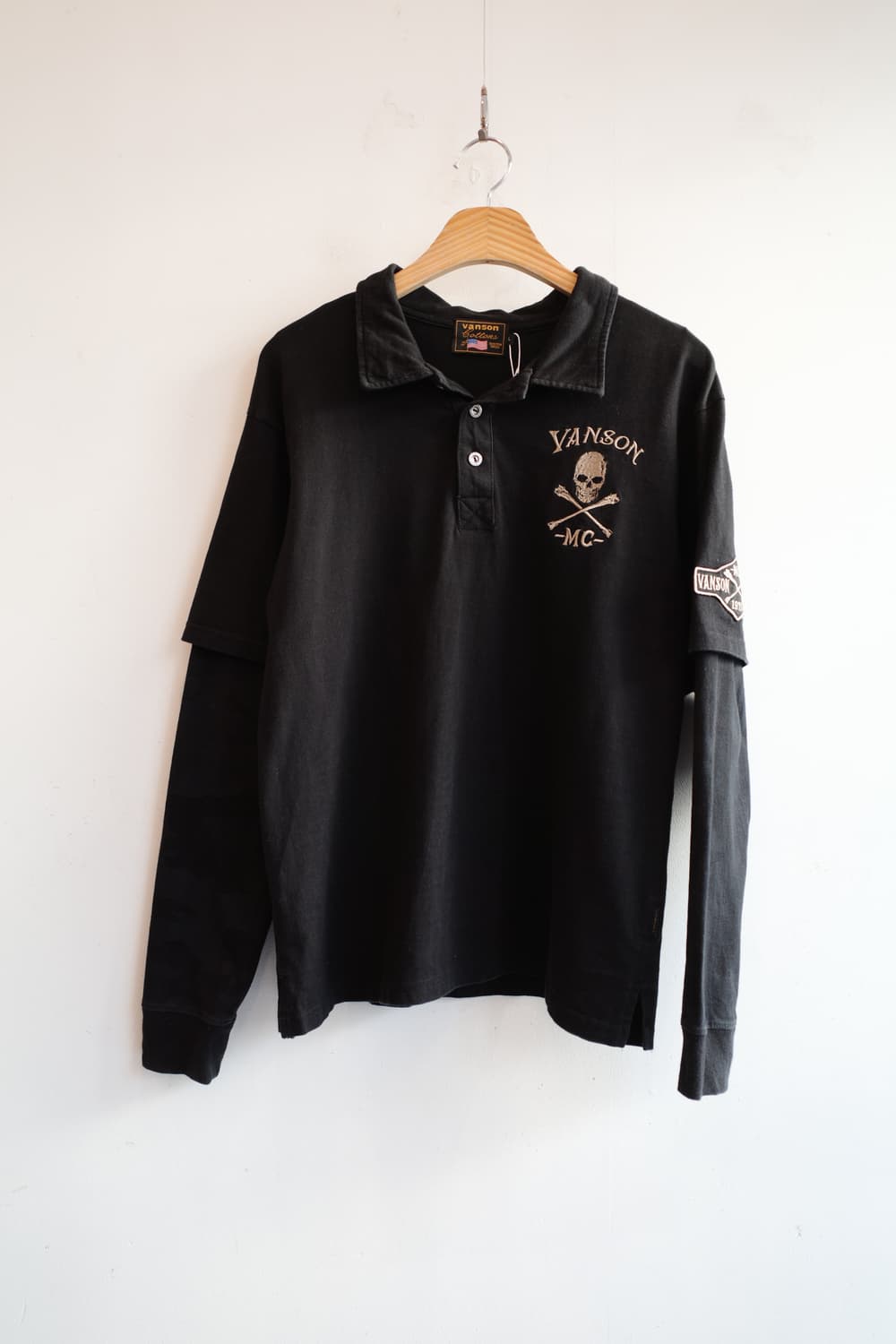 VANSON 밴슨 스컬자수 레이어드 롱슬리브 상품이미지1