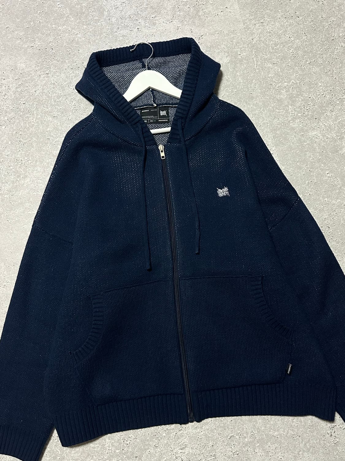 브라운브레스 빅로고 네이비 니트 후드집업 상품이미지3