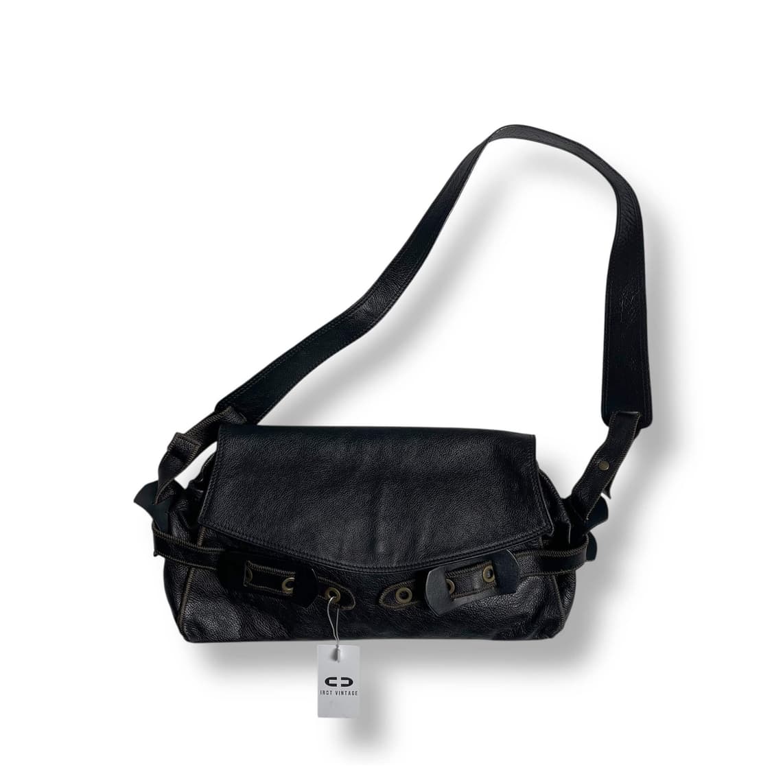 Nicoli 아일렛 스트랩 레더 백 상품이미지1