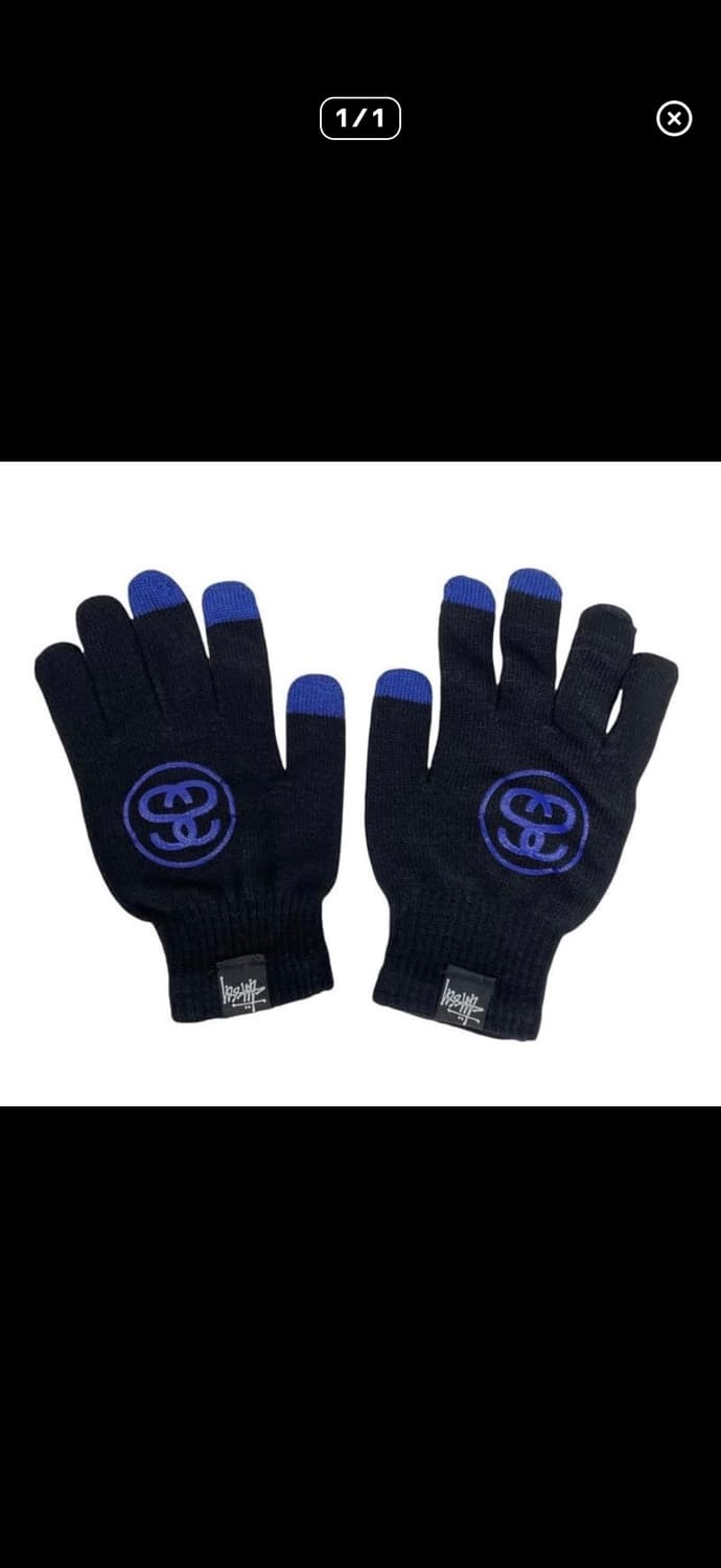 스투시 터치 장갑 블랙/블루 상품이미지1