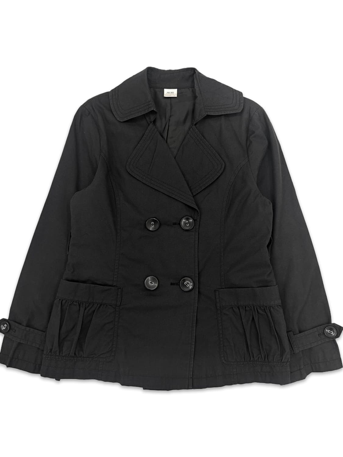 빈티지 MIMI 블랙 더블 라인 코트 상품이미지1