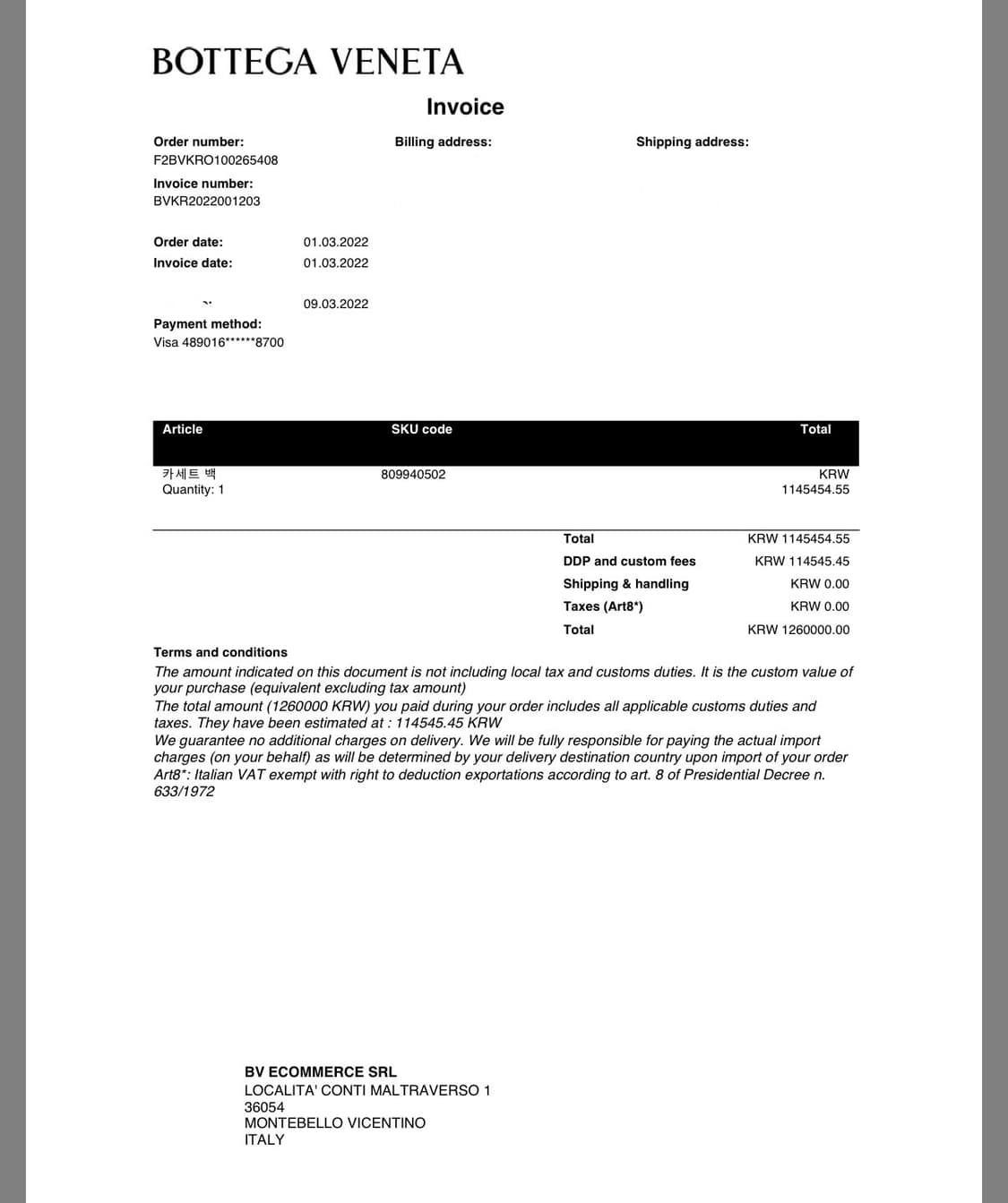[공홈발, 상태아주좋음] 보테가베네타 카세트 미니백 블랙 상품이미지5