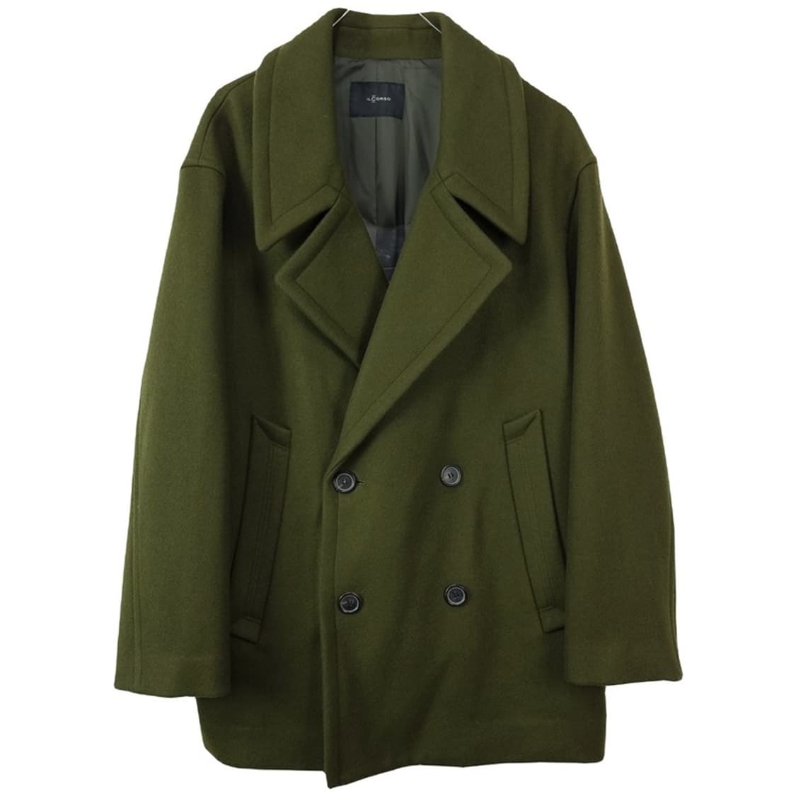 [일꼬르소] 오버핏 모직 더블 피코트 카키 M19643 상품이미지2