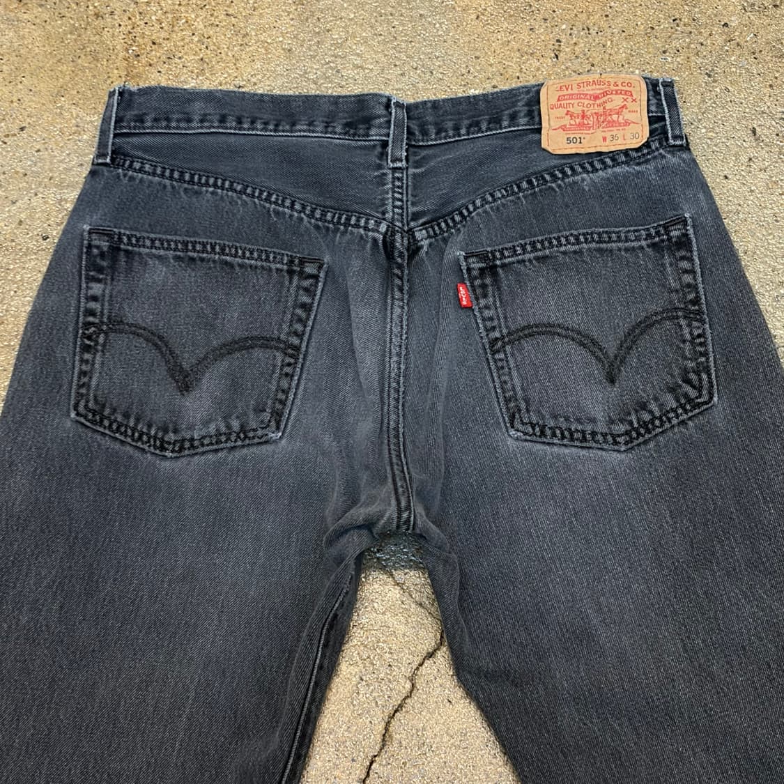 00s 미국 빈티지 리바이스 501 블랙진 찢청 청바지 상품이미지7