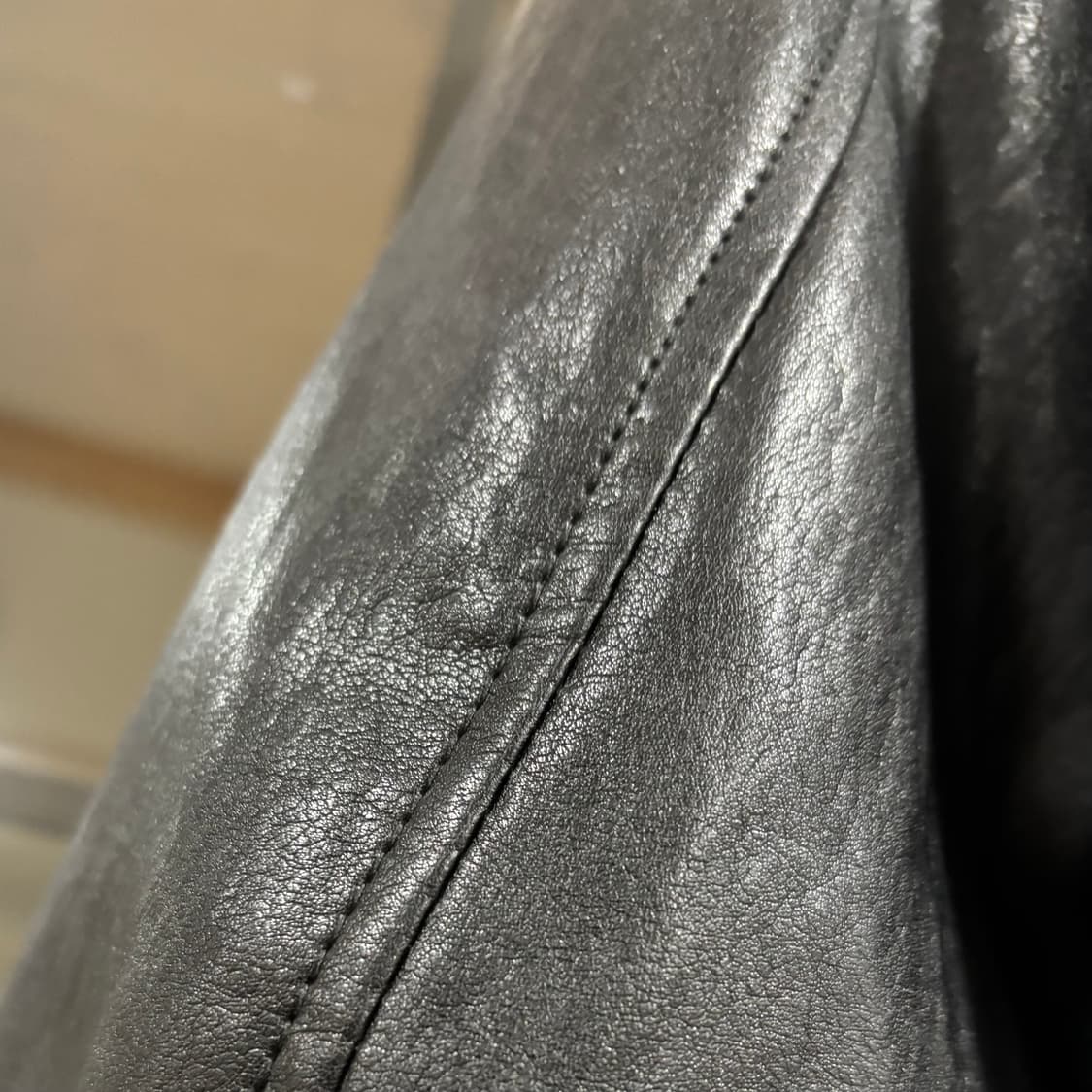 무신사 크링클 레더 크롭 1회착 풀박 상품이미지7