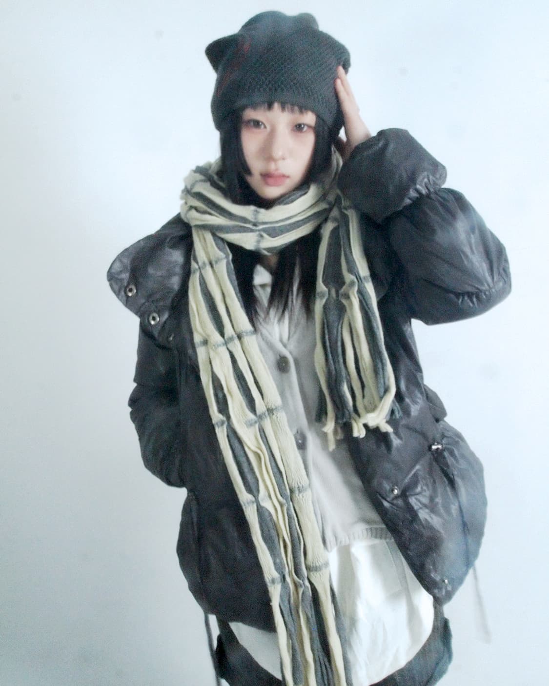 Waffle knit 🌾 loose fit binnie  상품이미지5