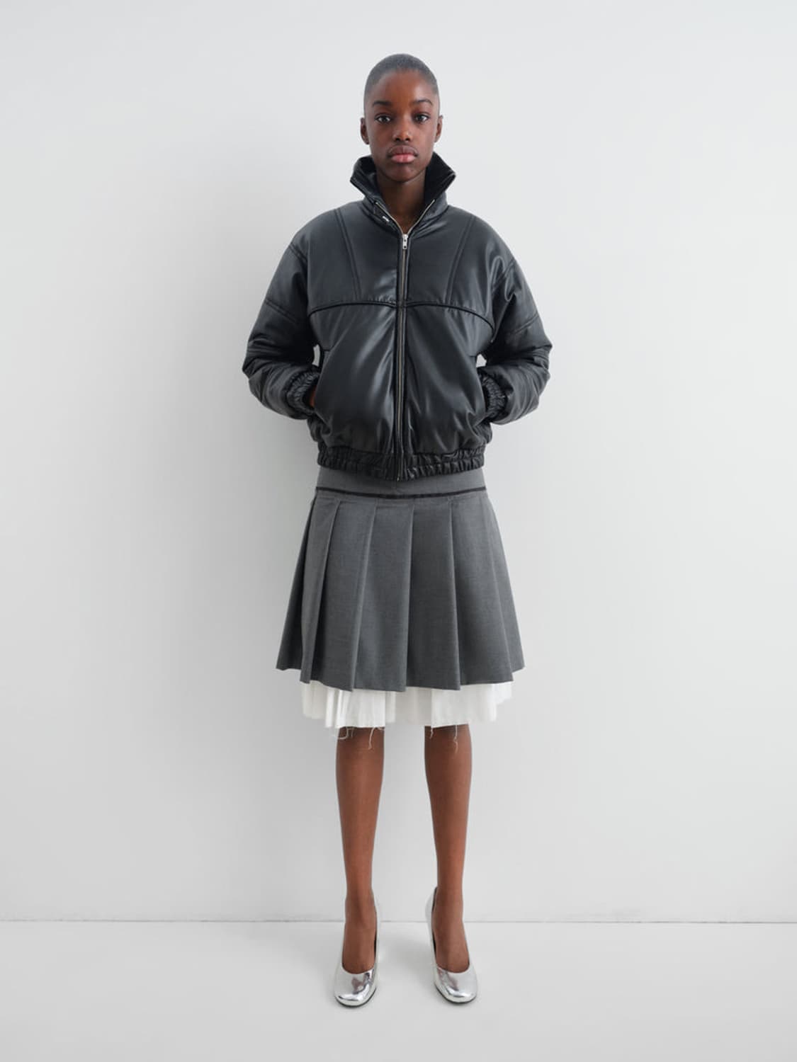[XS]기마구아스 Tailored 레이어드 미디 스커트 상품이미지6