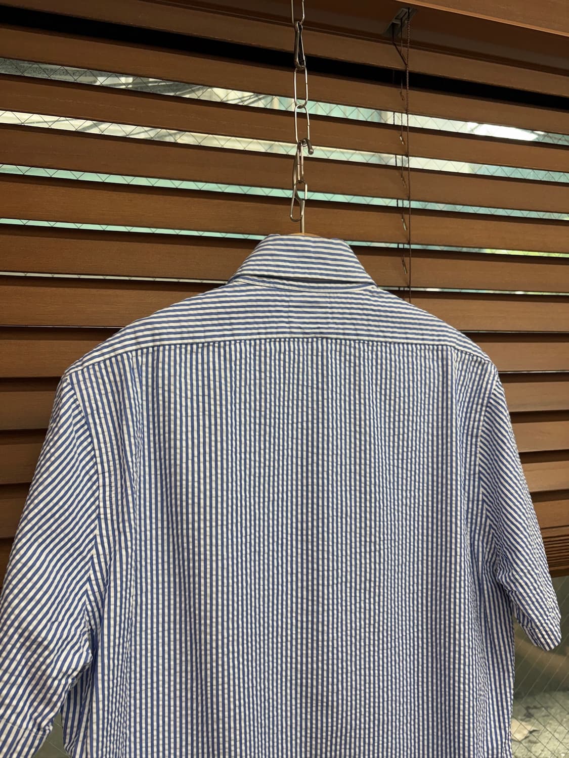 Brooks Brothers 브룩스브라더스 코튼시어서커스트라이프 반팔셔츠 상품이미지4