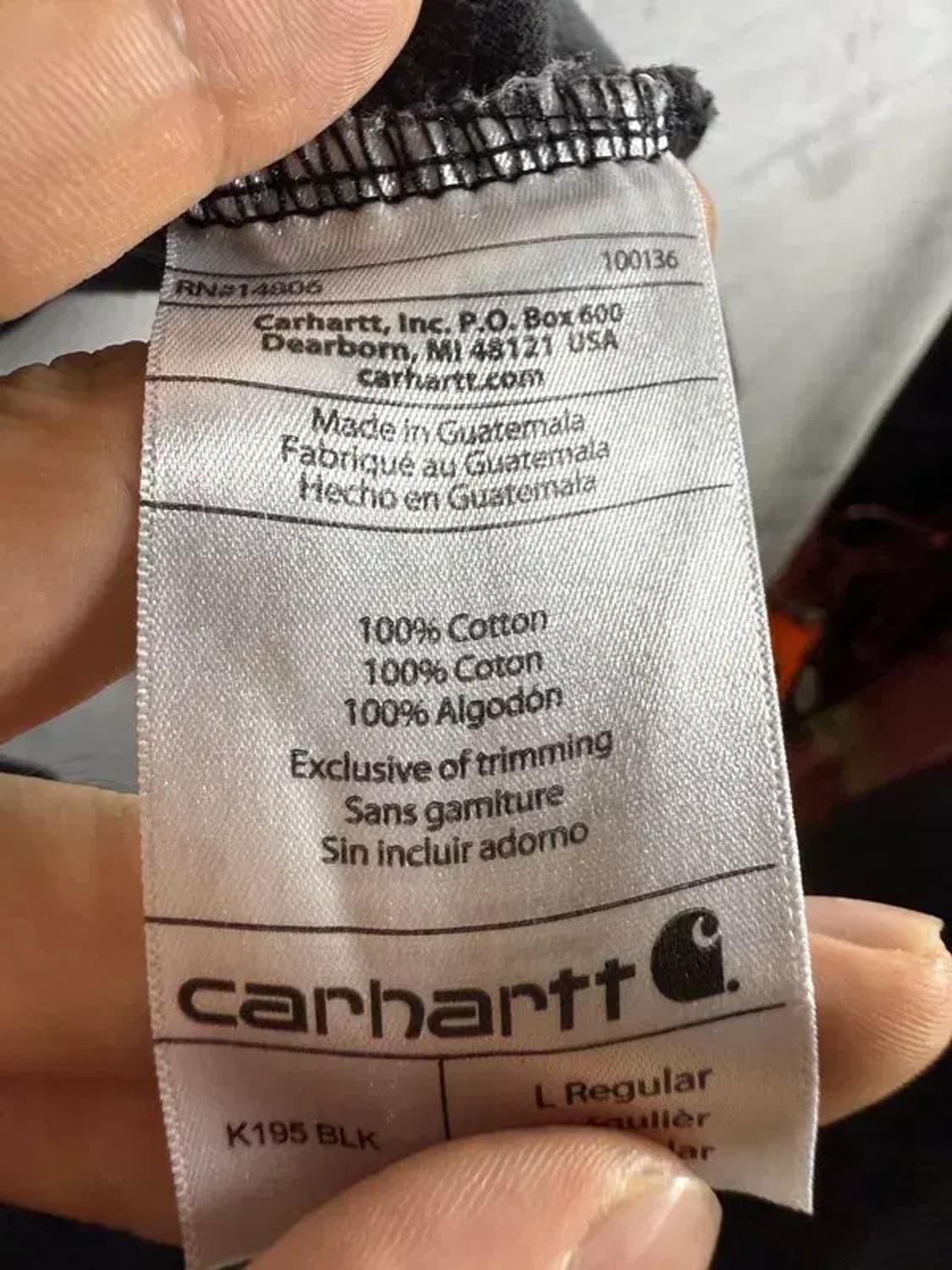 1424 [ CARHARTT ] 칼하트 반팔 티 [ SIZE: L ] 상품이미지9
