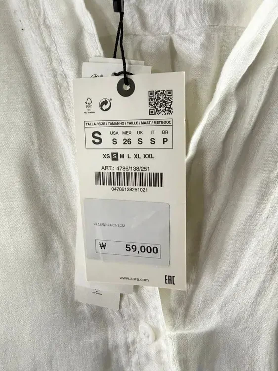 A2311 [ ZARA ] 새상품 자라 블라우스 [ SIZE: S ] 상품이미지9