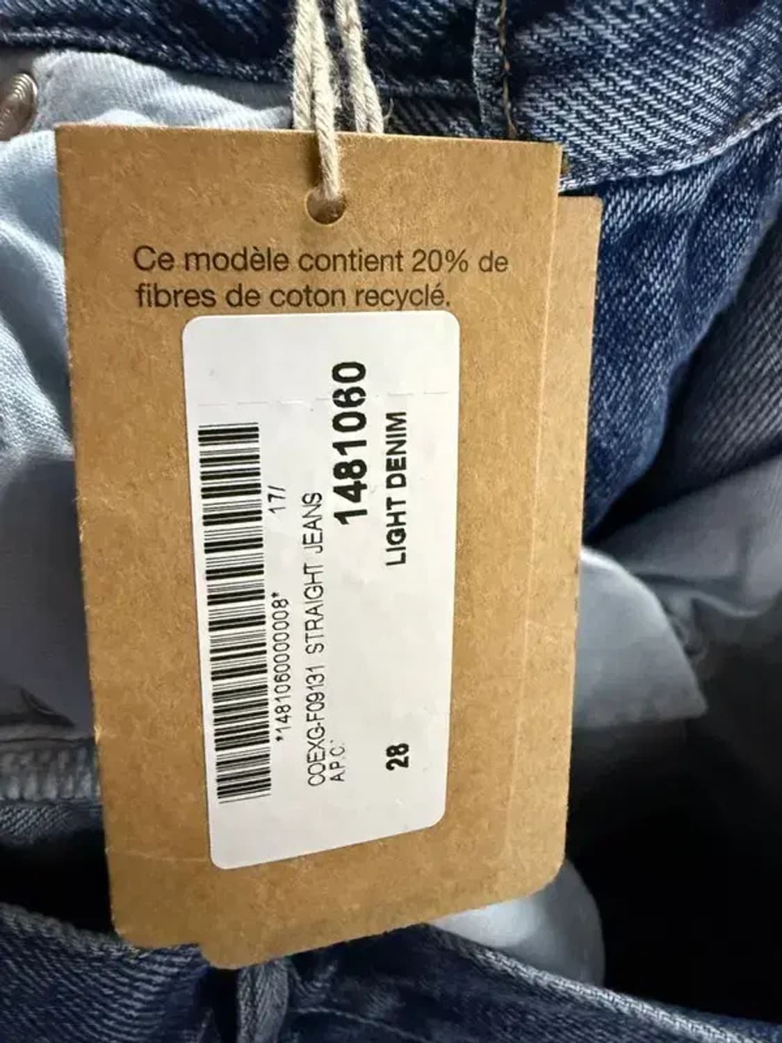 A2314 [ A.P.C. ] 새상품 아페쎄 청바지 [ 28 ] 상품이미지9