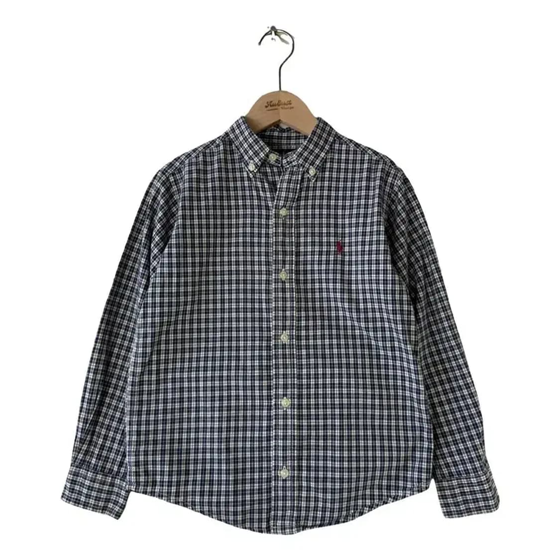 A3081 키즈 폴로 체크 셔츠 S 상품이미지1