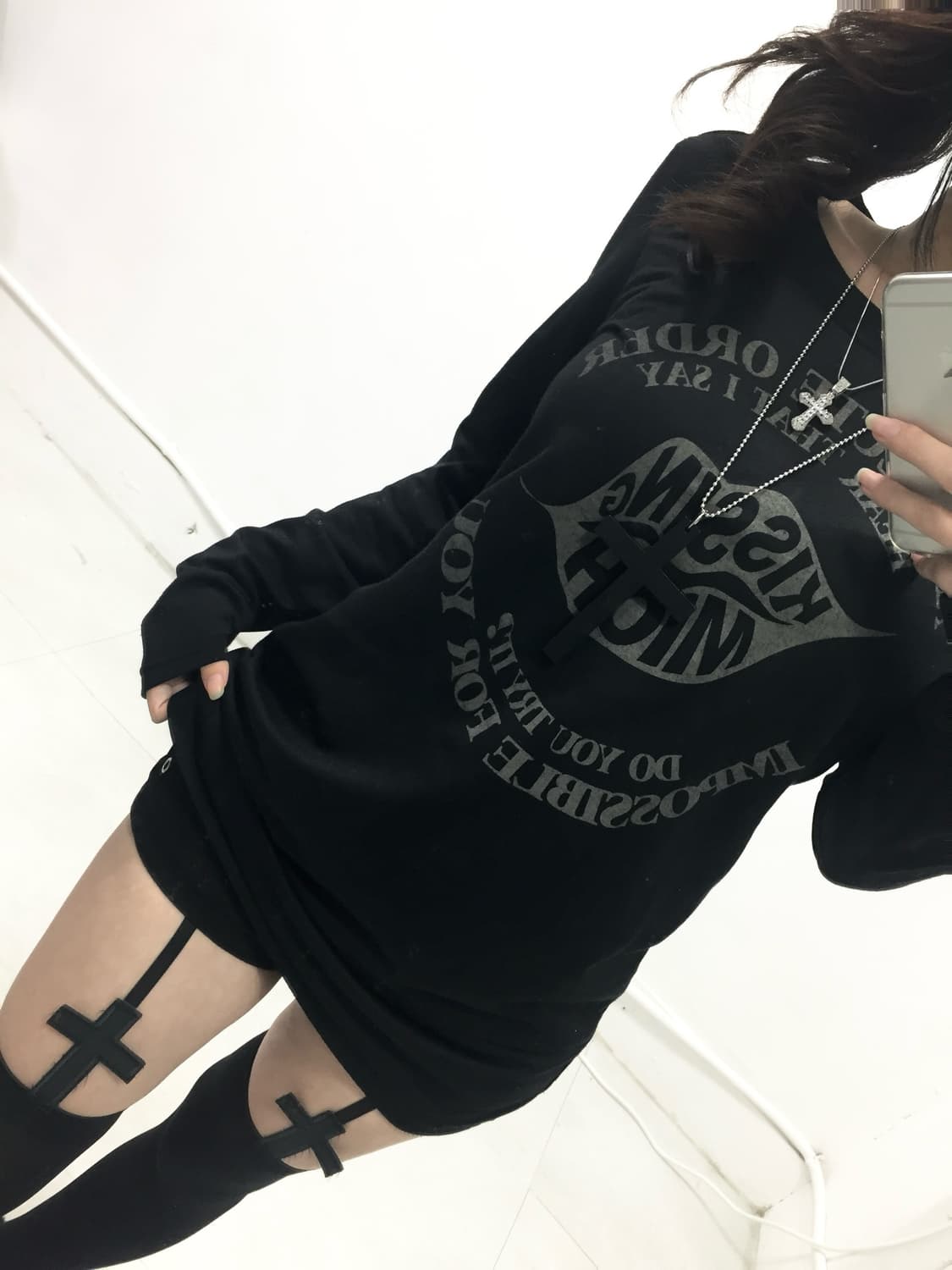 [JPN] 갸루 y2k 골드 참 키스마크 롱슬리브 상품이미지2