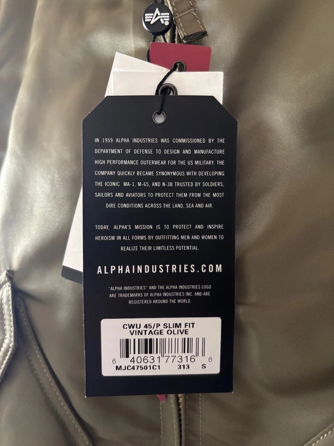 알파 인더스트리 CWU 45/P 플라이트 자켓 상품이미지5