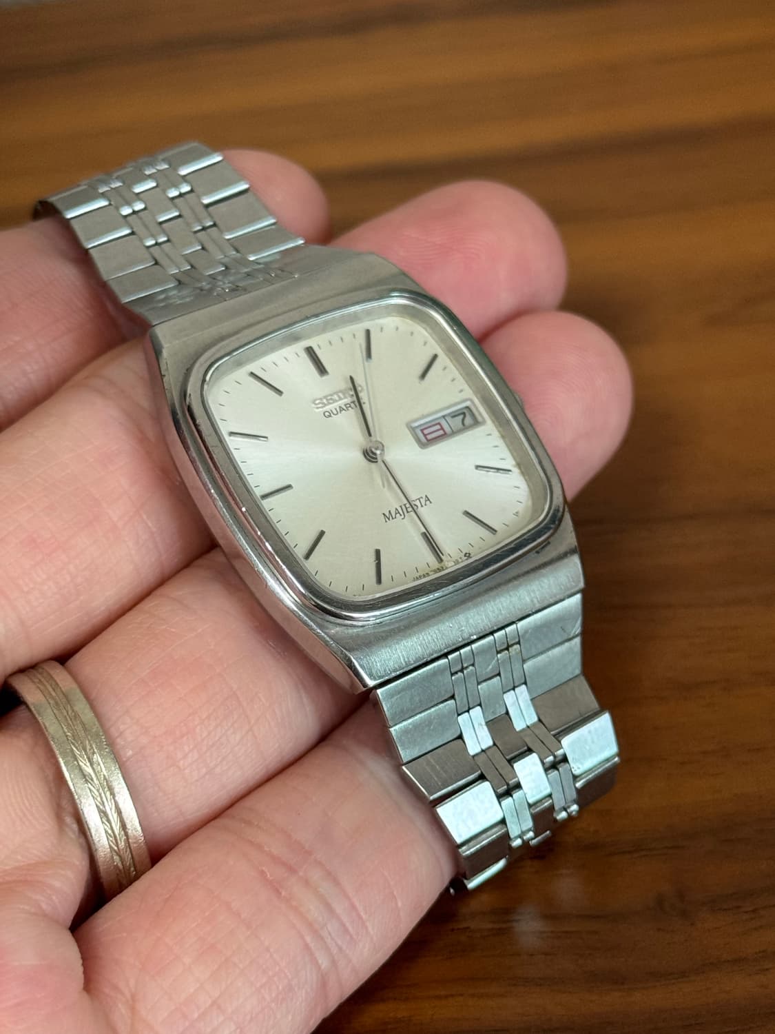 80s 빈티지 SEIKO 세이코 마제스타 샴페인 스퀘어  상품이미지4