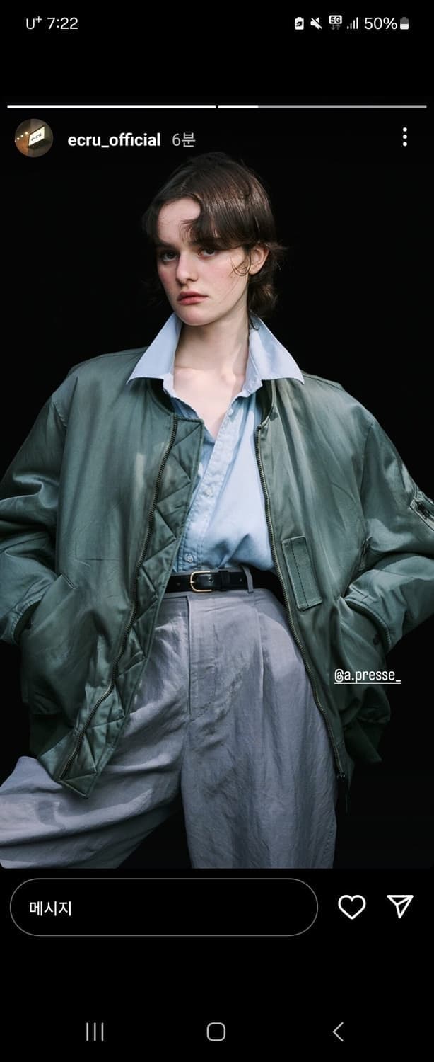 [2]아프레쎄 실크 플라이트자켓 ma1 에크루별주 a.presse 상품이미지2