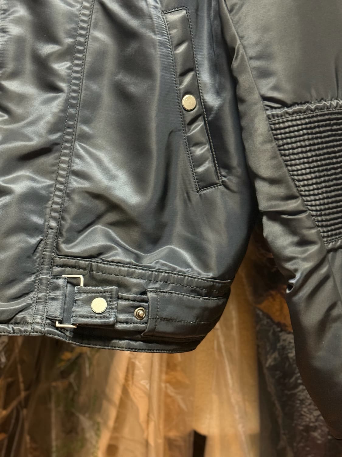 엘무드 - 스즈키 퀼티드 모터사이클 자켓 (블랙/46) 상품이미지3