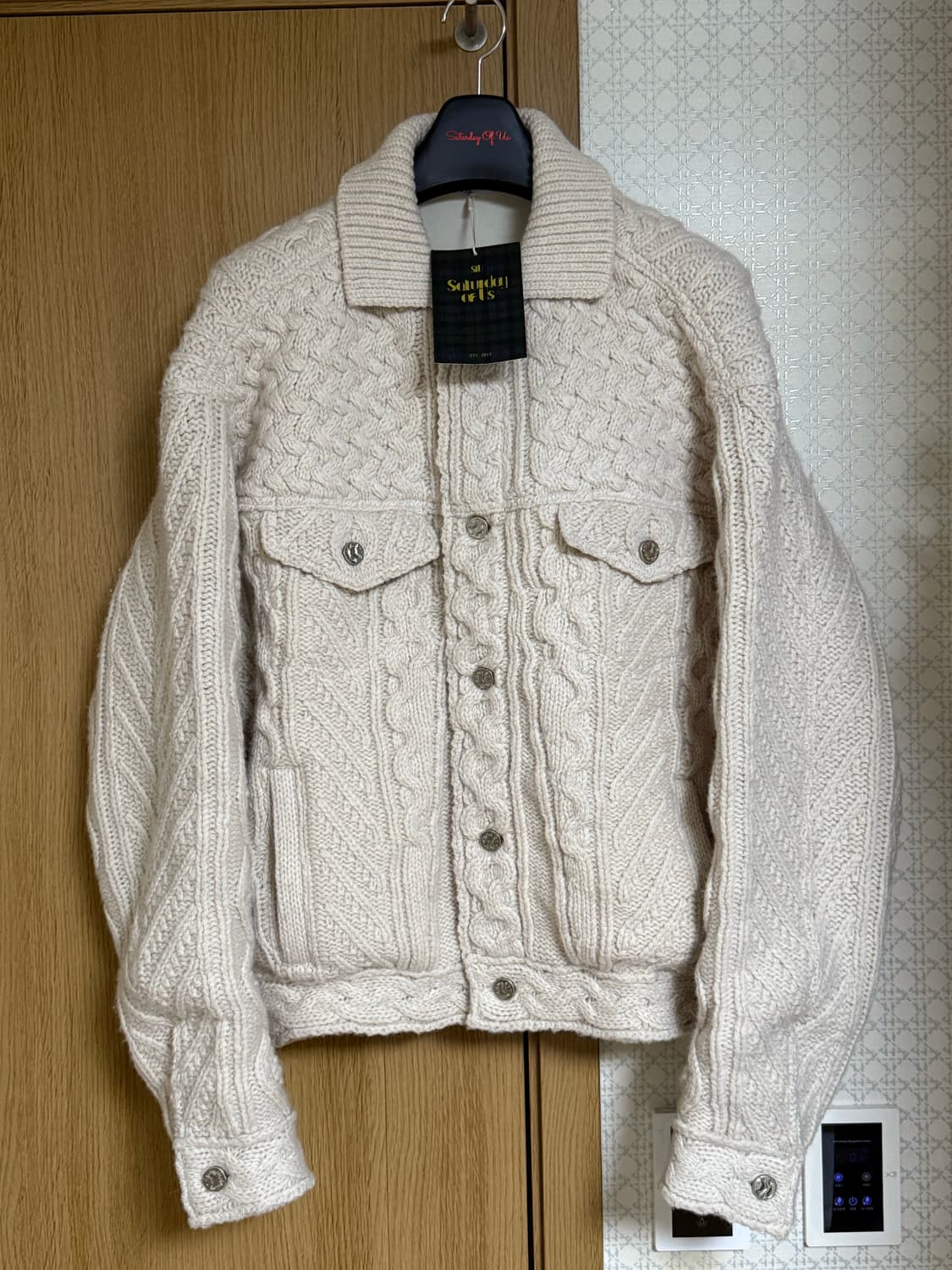 stu 니트 트러커 자켓 아이보리 L 상품이미지1