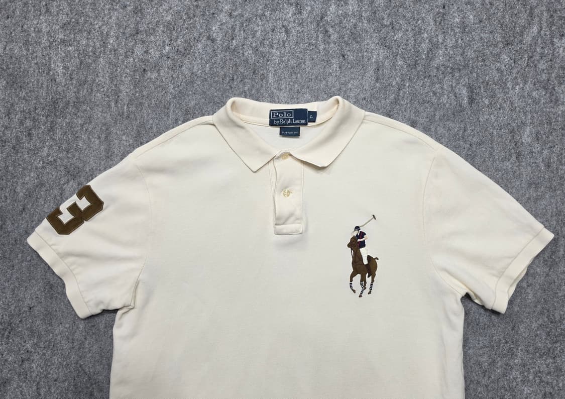 폴로 랄프로렌 멀티 빅포니 자수 커스팀핏 PK 카라 반팔티 L 상품이미지3