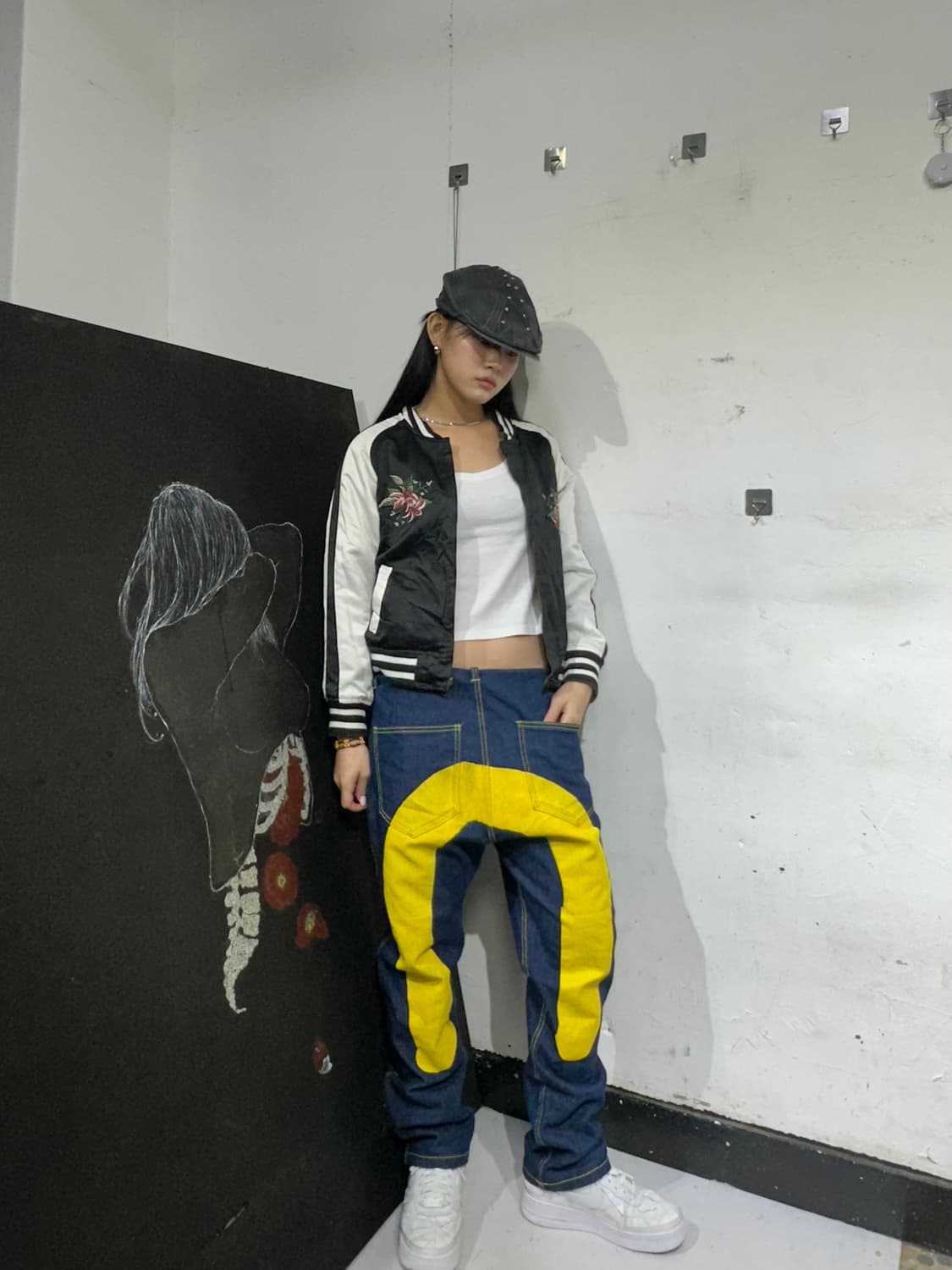 Jpn 일본빈티지 오리엔탈 카키 마원 양면 스카잔 자켓 상품이미지2