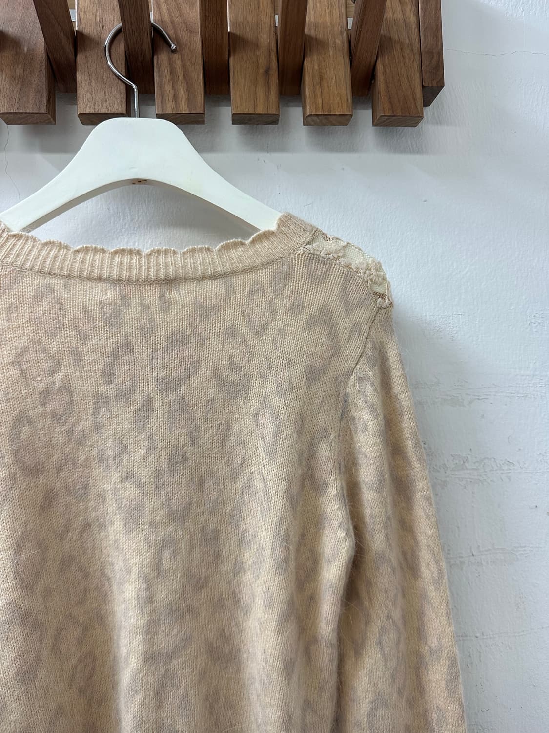 Liz Lisa 리즈리사 레이스 요크 진주버튼 양모울 혼방 니트 가디건 상품이미지5